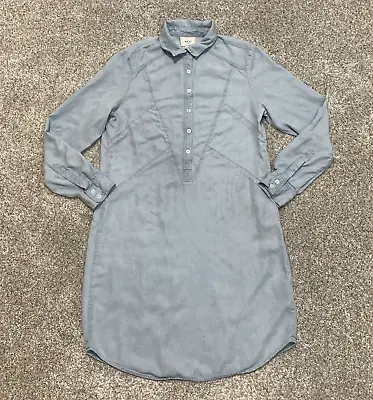 ECI New York Dress Womens Medium Blue Chambray Button Shirt Lyocell Western Top • $4.99