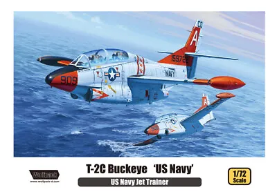 Wolfpack Design 1/72 US Navy Jet Trainer T-2C Buckeye (70 Plastic Parts+Decals) • $26.06