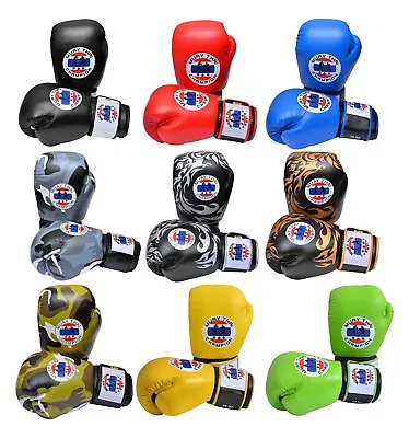 Twins Inspired GENUINE Leather Fancy Muay Thai Boxing Gloves Signature 9 Colours • $24.99