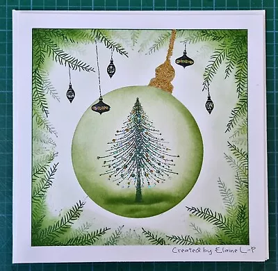 Handmade Card 8x8 Inch Christmas Card - Bauble/tree Lavinia • £4.79