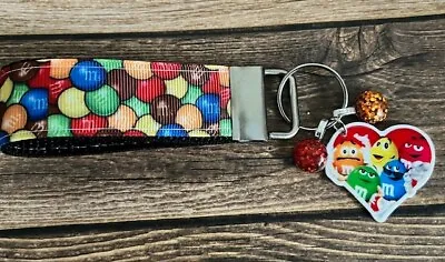 Key Fob Chain Holder Strap Mini M M Candy Red Blue Green Charms RTS 3  • $9.99