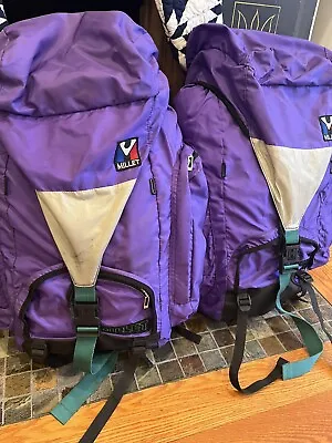 VTG Retro Matching Set MILLET Backpack Hiking Backpack Travel (2) Purple • $80