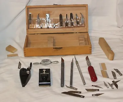 $49.95 • Buy Vintage X-Acto XACTO Workshop Knife /Tool Set In Wood Box