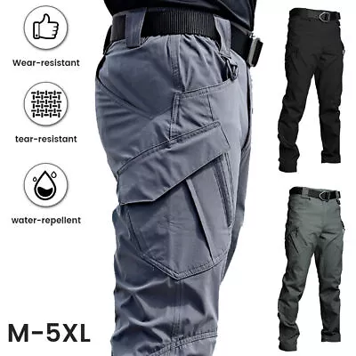 Mens Waterproof Hiking Tactical Trousers Outdoor Fishing Walking Combat Pants UK • £15.59