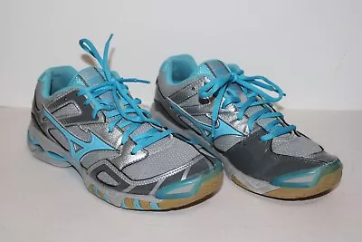 Mizuno Womens Wave Bolt 3 Blue Gray Volleyball Shoes Sneakers Size 10 • $22.48