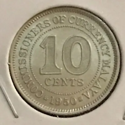 Malaya 10 Cents KM 8 CH BU 1950 • $4.50