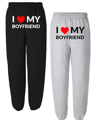 I Love My Boyfriend Sweatpants  I Heart My Boy Friend Sweatpants Gift • $28.89