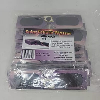 25pc Solar Eclipse Glasses American Paperware Individually Wrapped 25pk ISO • $12.95