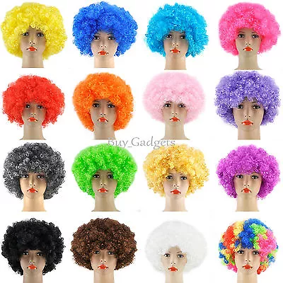 Curly Afro Fancy Dress Wigs Funky Disco Clown Style Mens/ladies Costume 70s Hair • £5.95