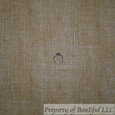 BonEful FABRIC FQ Cotton Quilt Brown Tan Tonal Burlap Linen Pattern Print Stripe • $5.07