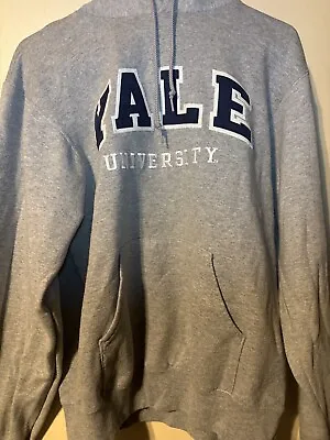 Champion Yale University Mens S Gray Navy Hoodie Sweatshirt Vtg Y2K With Pocket • $13.99