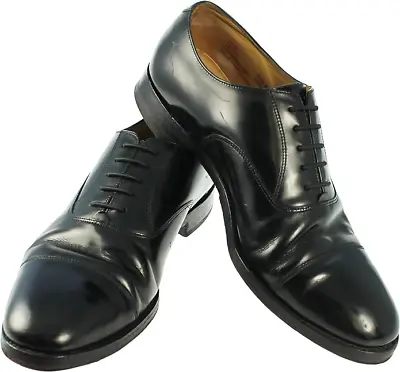 Black Oxford Shoes Lace Up Wedding Black Tie Evening Suit Shoe Formal Mens UK • £14.99