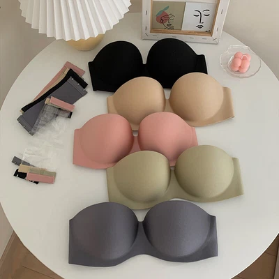 £5.95 • Buy Women Sexy Push Up Strapless Bra Invisible Underwear Wireless Girls Student