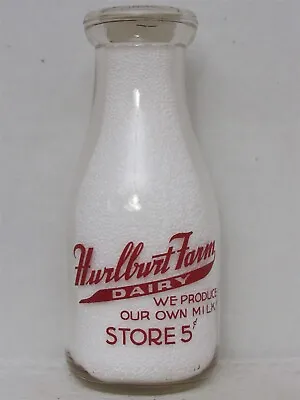 TRPP Milk Bottle Hurlburt Farm Dairy Somers CT FULL COW PICTURE WE PRODUCE OWN • $24.99