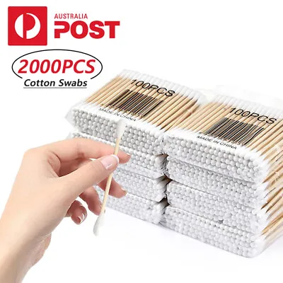 2000PCS Bulk Disposable Cotton Swabs Q Tips Wooden Sticks Make Up Ear Cleaning • $21.99