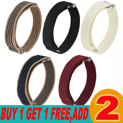 4X Men Adjustable Elastic Shirt Sleeve Garter Strap Arm Band Cuff Armband Holder • £3.73