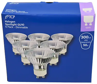 Halogen Gu10 Spotlight Bulbs 6 Pack Dimmable 50w 300lm Bumper Saver Pack • £2.99