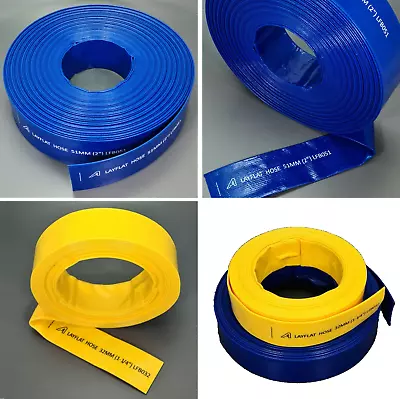 Layflat Water Delivery Hose Discharge Pipe Pump Lay Flat Irrigation Blue Mm Inch • £312.01