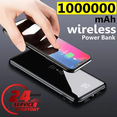 £19.99 • Buy Wireless Power Bank 1000000mAh USB Backup Battery External Fast Battery Charger