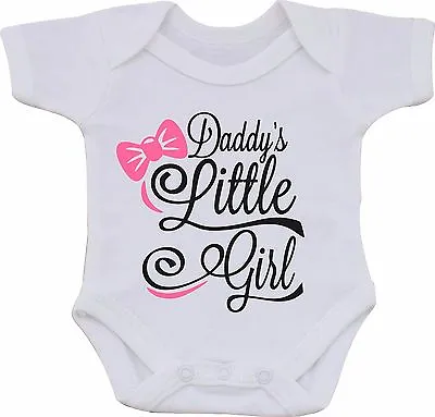 Daddy's Little Girl Pink Bow Full Color Sublimation Baby Vest Or Bib • £7.99