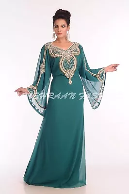 Dubai Wedding Gown Royal MOROCCAN Kaftan Abaya Arabic WOMEN CLOTHING Sequin 6046 • $55.99