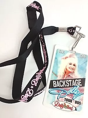 Vintage DOLLY PARTON  Backstage VIP Pass & LANYARD TOUR BUS Badge Dollywood 2008 • $24.95