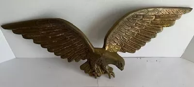 Vintage SOLID Brass FEDERAL AMERICAN EAGLE Wall Hanging Decor 22  • $45