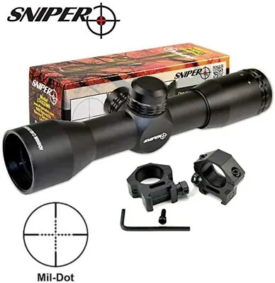 Sniper 4X32 CROSSBOW Scope Rifle Scope W/ Picatinny Rings Clear Glass Warranty • $39.99