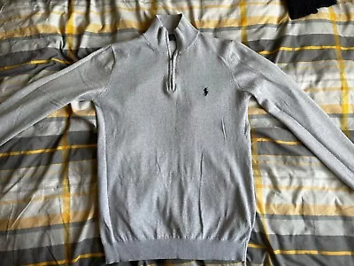 Grey Ralph Lauren Polo Zip Sweatshirt Mens S/M • £19.99