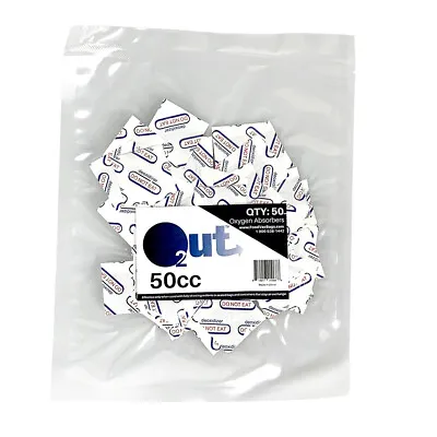 50cc Oxygen Absorbers - 50 Per Pack O2 Out - Dried Food Storage • $10.99