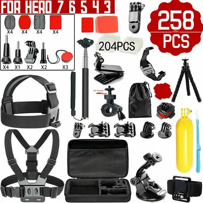 $32.99 • Buy GoPro Hero 258pcs Accessories Pack Case Chest Head Floating Monopod 7 6 5 4 3 AU
