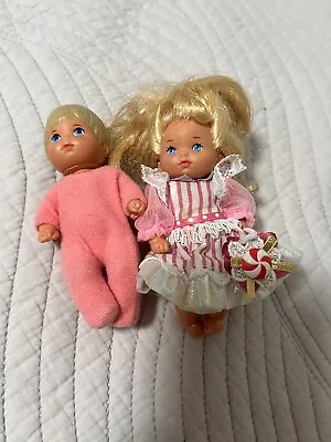 Lot Of 2 Dolls  1976 Vintage Baby Kelly  Twin Toddler Dolls Happy Heart Family • $12