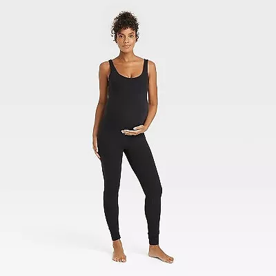 Sleeveless Long Unitard Maternity Bodysuit - Isabel Maternity Black L • $9.99