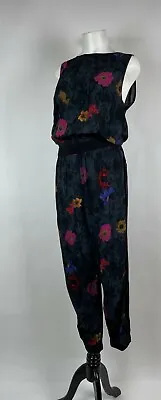 1990's Vintage DIESEL - Floral Jacquard Black Jumpsuit S • $30