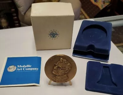 VP Nelson Aldrich Rockefeller Bronze Medallion & Stand Orig Box Inaugrtd 1974  • £72.34