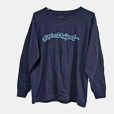 Troy Lee Designs TLD Graphic Long Sleeve Blue T-Shirt Bikers Tacers MTB Shirt M • $30