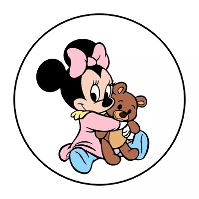 30 Baby Minnie Mouse Stickers Envelope Seals Labels 1.5  Round Custom Made • $2.64