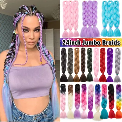 Crochet Colored Hair Extensions Kanekalon Hair Synthetic Braids Jumbo Braiding • £6.88