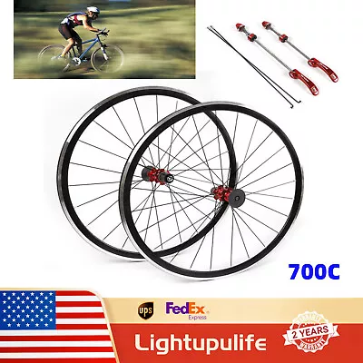 700C Ultralight Road Bicycle 7/8/9/10/11Speed Front&Rear Wheelset Bike Wheel Set • $117