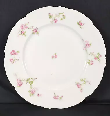 Habsburg China Austria Scalloped Rim Dinner Plate Decorated With Pink Roses • $12