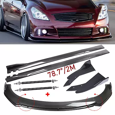 $103.99 • Buy For Infiniti G37 Carbon Fiber Front Bumper Lip Rear Splitter Spoiler Side S