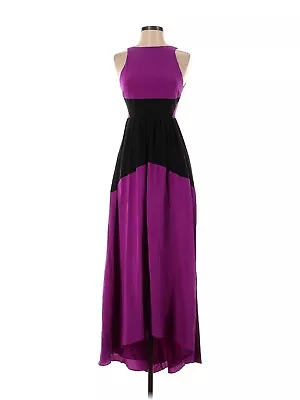 NWT Tibi Matte Silk Contrast Colorblock In Purple Open Back Maxi Dress 6 $675 • $92