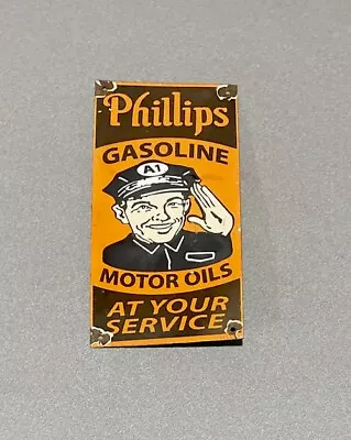 Vintage 12” Phillips 66 Porcelain Sign Car Gas Oil Truck Automobile • $84.99