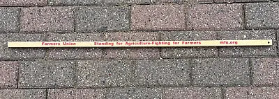 Vintage Wood Square Yardstick Farmers Union Standing For Agriculture Fighting • $12