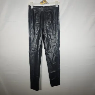 Black Faux Leather High-waist Leggings Zara Size Med • £15