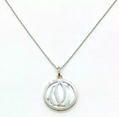 QVC Honora Mother-of-Pearl Initial  Q  Sterling Silver 18  Necklace • $12.99