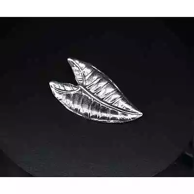 Vintage Sterling Silver Ape Leaf Brooch Ming's Of Honolulu Hawaii 16g 2.5  • $115.60