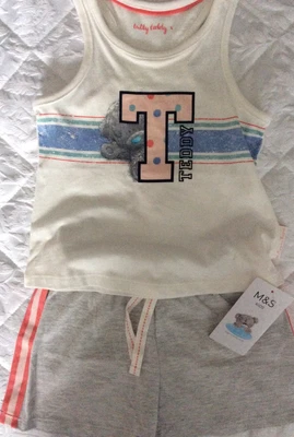 £7.99 • Buy M & S Girls Tatty Teddy Short Pyjamas Age 4-5 Years BNWT