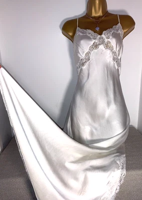 £21 • Buy John Lewis 100% Silk Cream Negligee/ Chemise Size 12/14