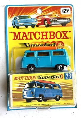 Vintage Matchbox #23 Volkswagen Camper Lesney Superfast England Rare Blister Pac • $65